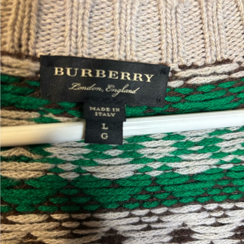 Burberry Women's Green and Black Patterned Tank Top - Picture 2 of 4